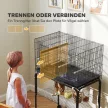 Madárkalitka, kerekes madárház, 2 ajtó, 4 ülőrudak, tárolórekesz, fém madárház 76x46x116cm, fekete