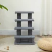 Kisállatlépcső, macskalépcső, kutyalépcső, lépcső macskáknak és kutyáknak, 4 lépcsőfok, szürke, 63,5x43x60cm