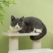 Macskalépcső, 4 lépcsőfok, kisállatlépcső, macskáknak való lépcső, kisállatlépcső, plüssből készült kutyalépcső, 61 x 41 x 60 cm, krémfehér