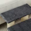 Kutyalépcső, 3 lépcsőfok, 34 cm magas, kisállatlépcső kutyáknak és macskáknak, macskalépcső kaparófával, kutyarámpa, ágyhoz való belépést segítő eszköz, kanapé, heverő, sötétszürke
