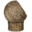 Rattan macskakosár, macskabarlang, macskaház, macskafekhely párnával, kisállatfekhely, vízijácint, kávé, 40 x 37 x 51 cm
