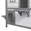 Katzenhaus Katzenhütte Katzenhöhle, 2 Stockwerke, wetterbeständig, 99,5 cm x 76 cm x 91 cm, Weiß + Grau
