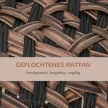 Rattan macskaház párnával, macskafekhely, macskabarlang emelt lábakkal, barna, Ø52 x 58 cm