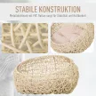 Rattan macskabarlang, macskafekhely, macskaház párnával, macskasátor, kisállatház macskáknak és kutyáknak, bézs, Ø56 x 35 cm