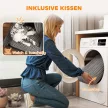 Tipi sátor háziállatoknak, tipi dizájnú kisállatfekhely, macskasátor párnával, kutyafekhely alváshoz, macskafekhely, szürke