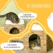 Vízijácintfűből készült macskabarlang, 2 fekvőfelülettel, 2 mosható párnával, natúr + fehér színben