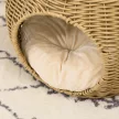Rattan macskakosár, kétszintes macskafekhely, macskakosár párnával, bejárati ajtó 3,5 kg alatti macskáknak, Ø40 x 30 cm