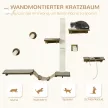 Macskalétra szett, mászófal, 8 darabos, akár 8 kg-ig, robusztus, barna/krémfehér