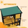  Katzenhaus Katzenhütte Katzenhöhle, wetterbeständig, 1 Rampe, 1 Plattform,  84,5 x 60 x 88 cm, Grün + Natur