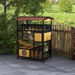  Katzenhaus, Katzenparadies mit Plattformen, Hängebrücke und Katzenhöhlen, für bis zu 2 Katzen geeignet, Holz