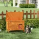  Katzenhaus Outdoor-Katzenhaus Katzenhütte, wetterbeständig, 1 Fenster, 1 Eingang, 85 x 50 x 68,5 cm, Orange+Grün