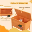  Katzenhaus Outdoor-Katzenhaus Katzenhütte, wetterbeständig, 1 Fenster, 1 Eingang, 85 x 50 x 68,5 cm, Orange+Grün