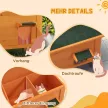  Katzenhaus Outdoor-Katzenhaus Katzenhütte, wetterbeständig, 1 Fenster, 1 Eingang, 85 x 50 x 68,5 cm, Orange+Grün