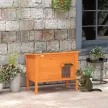  Katzenhaus Outdoor-Katzenhaus Katzenhütte, wetterbeständig, 1 Fenster, 1 Eingang, 85 x 50 x 68,5 cm, Orange+Grün