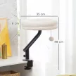 Macska íróasztali fekhely, macskafekhely íróasztalhoz 360°-os forgatással, állítható magasságú, macska nyugágy levehető, mosógépben mosható fekhellyel, 6 kg alatti macskáknak, otthoni iroda, krémfehér