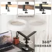Macska íróasztali fekhely, macskafekhely íróasztalhoz 360°-os forgatással, állítható magasságú, macska nyugágy levehető, mosógépben mosható fekhellyel, 6 kg alatti macskáknak, otthoni iroda, krémfehér
