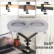 Macska íróasztali fekhely, 360°-ban forgatható íróasztali macskafekhely, állítható magasságú, levehető, mosógépben mosható fekhellyel ellátott macskafotel, 6 kg alatti macskáknak, otthoni iroda, szürke