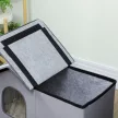  Katzenhaus Wasserabweisend Katzenhütte mit Abnehmbar Satteldach Wärmeisolierung Plattform 70x43x45 cm Oxforfstoff Grau