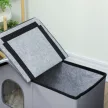  Katzenhaus Wasserabweisend Katzenhütte mit Abnehmbar Satteldach Wärmeisolierung Plattform 70x43x45 cm Oxforfstoff Grau