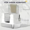 Macskaalom doboz, rozsdamentes acél, XL belsővel, kanállal, világosszürke