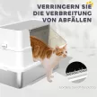 Macskaalom doboz, rozsdamentes acél, XL belsővel, kanállal, világosszürke