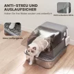  Katzenklo Edelstahl mit Abnehmbar Deckel XL 92L für große Katzen 3 in 1 mit Schaufel hoher Ränder