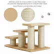 Kisállatlépcső, macskalépcső, kutyalépcső, 3 lépcsőfok, lépcső macskáknak és kutyáknak, plüss, krémszínű, 45 x 35 x 34 cm