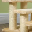 Kisállatlépcső, macskalépcső, kutyalépcső, 3 lépcsőfok, lépcső macskáknak és kutyáknak, plüss, krémszínű, 45 x 35 x 34 cm