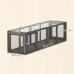  Katzentunnel Katzenspielzeug aus Holz mit 3 Türen, erweiterbar Spieltunnel für Katzen bis 10 kg, 151,5 x 38,5 cm Grau
