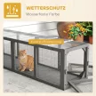  Katzentunnel Katzenspielzeug aus Holz mit 3 Türen, erweiterbar Spieltunnel für Katzen bis 10 kg, 151,5 x 38,5 cm Grau