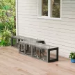  Katzentunnel Katzenspielzeug aus Holz mit 3 Türen, erweiterbar Spieltunnel für Katzen bis 10 kg, 151,5 x 38,5 cm Grau