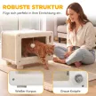 Katzenhaus im TV-Design, Katzenhöhle mit Hängematte und Spielball, Sisal-Kratzmatte, für Katzen bis 7 kg 50 x 33 x 42 cm
