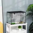 Terrárium hüllőknek, Hüllőetető Doboz, Üveg Terrárium Kétéltűeknek és Pókoknak Hőmérővel, Hüllő Tenyészdoboz Csigáknak, Kétéltűeknek, Rovaroknak és Teknősöknek, Fekete, 50 x 30 x 35 cm