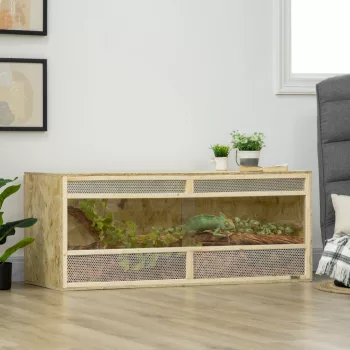   Terrárium hüllőknek/kétéltűeknek, üveg tolóajtókkal, szellőzőráccsal, 120x50x50cm