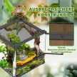 Üveg terrárium hüllőknek, kiemelt és vízálló talppal, gombzárral