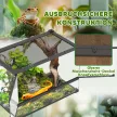 Üveg terrárium hüllőknek, kiemelt és vízálló talppal, gombzárral