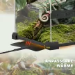 Üveg terrárium hüllőknek, kiemelt és vízálló talppal, gombzárral