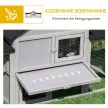  Kleintierstall mit 2 Freiluftgehegen Asphaltdach Tannenholz Grau + Schwarz