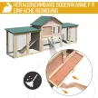  Kleintierstall mit 2 Freiluftgehegen Tannenholz Grau + Schwarz