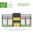 Tyúkól/kisállat-ketrec 2 kültéri kifutóval, 1 fészekdobozzal, 2 rámpával, aszfalttetővel, időjárásálló, sárga