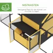 Tyúkól/kisállat-ketrec 2 kültéri kifutóval, 1 fészekdobozzal, 2 rámpával, aszfalttetővel, időjárásálló, sárga