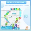Hörcsögketrec, 5 szint, rágcsálóketrec, acéldrótból készült kisállatketrec futókerékkel, rámpával, vizespalackkal, etetőtállal, egérketrec hörcsögöknek, futóegérnek, 59 x 36 x 69 cm, világoskék+fehér
