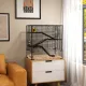 Hörcsögketrec üvegaljjal, 4-szintes hörcsögketrec kunyhóval és kiegészítőkkel, 78,5H x 48,5SZ x 80M cm, Fekete