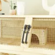 Fa törpe hörcsögketrec tárolórekesszel, kerekekkel, rámpákkal, vizespalackkal, házikóval és libikókákkal, 87 x 43 x 101 cm