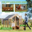 Tyúkól 3.07㎡ Fa kifutó vízálló anyaggal, biztonsági zárral, 6-8 csirkének 1.7 x 1.8 x 1.8 m