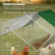 Kisállat-ketrec/nyúlketrec ferde tetővel, zárható ajtókkal, védőponyvával kisállatoknak, 180 x 75 x 75 cm, zöld