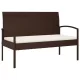 Barna polyrattan kerti pad párnával 105 cm