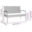 Barna polyrattan kerti pad párnával 105 cm