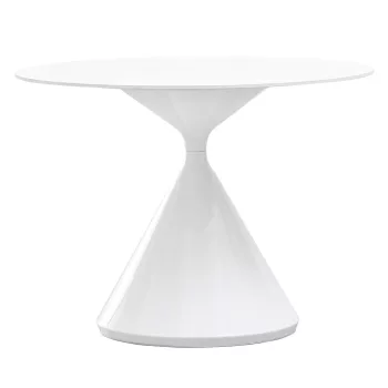   Étkezőasztal, világos márvány/fehér, átmérő 100 cm, VALER TYP 2