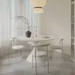 Étkezőasztal, világos márvány/fehér, átmérő 100 cm, VALER TYP 2